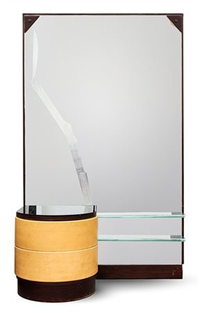 Osvaldo Borsani Mobile toilette da muro con grande specchio, due mensole in cris