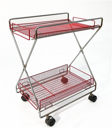 Bruno Munari Carrellino. Produzione Robots, Italia, anni '70. Tondino d'acciaio