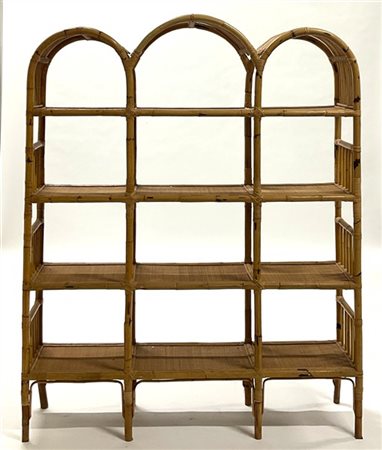 Vivai del Sud (Attribuito)
Libreria a quattro ripiani in giunco. Italia, anni '7