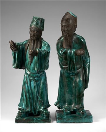 Marcello Fantoni (Attribuito)
Coppia di saggi in ceramica formata a colaggio e p