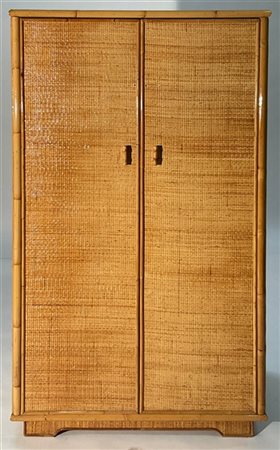 Vivai del Sud (Attribuito)
Armadio a due ante in legno, giunco e bambù. Italia,