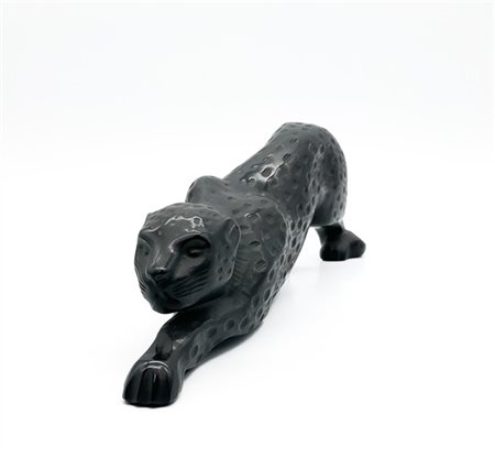 Mari-Claude Lalique "Pantera Zeila"
Scultura in vetro fumé pressato in forma. Fi