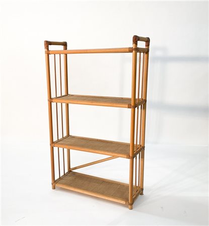 Vivai del Sud (Attribuito)
Etagère a quattro ripiani in giunco e rattan e incann