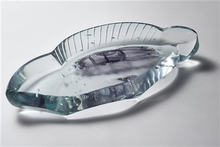 Pino Signoretto "Seppia"
Scultura in vetro sommerso raffigurante pesce con inclu