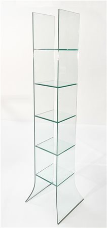 Massimo Morozzi Libreria in cristallo modello "Babele". Fiam, Italia. (cm 49x205