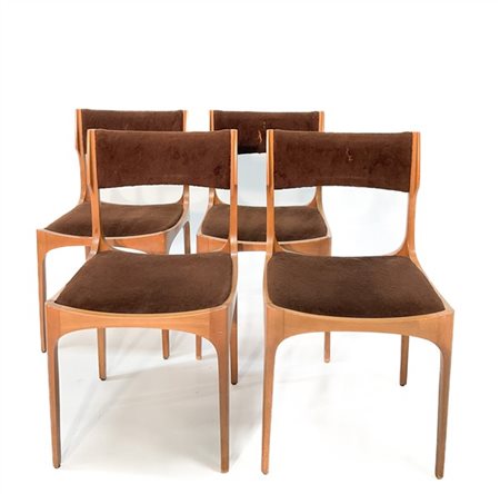 Giuseppe Gibelli Quattro sedie modello "Elisabetta". Produzione Sormani, Arosio,