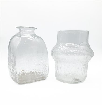 Christer Sjögren Vaso in vetro trasparente. Manifattura Lindshammar, Svezia. Uni