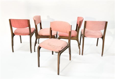 Gianfranco Frattini Cinque sedie. Esecuzione Cantieri Carugati, Italia, anni '60