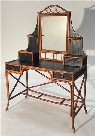 Vivai del Sud (Attribuito)
Mobile toilette in bambù dipinto con due cassetti e d