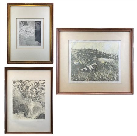 Lotto composto da una prova unica senza tiratura di Giuseppe Banchieri, un'acqu