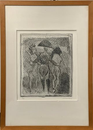 Mino Maccari "Senza titolo" 
litografia
immagine cm 26,5x22,5
firmata e numerata