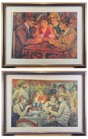 Remo Squillantini "Senza titolo" 
due litografie a colori - prove d'artista di s