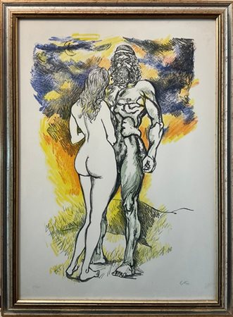 Renato Guttuso "Senza titolo" 
litografia a colori
cm 68,5x49
firmato e numerato