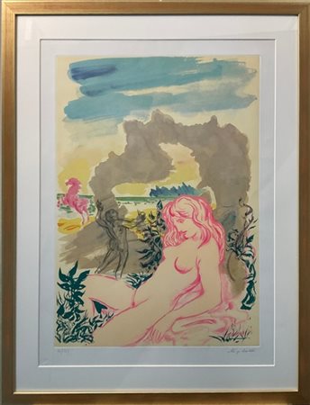 Aligi Sassu "Senza titolo" 
litografia a colori
cm 71x54
firmata e numerata 12/1