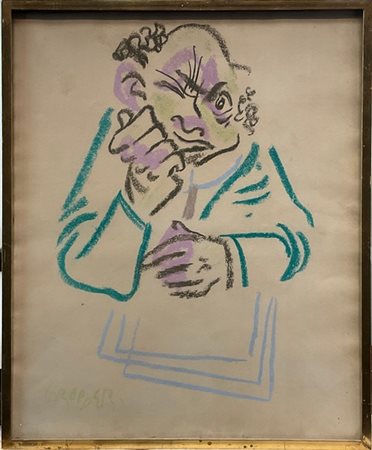 William Gropper "Studio" 
pastelli su carta
cm 43x35
Firmato in basso a sinistra