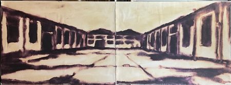 ANDREA CHIESI "Piazza di tiro" 1998
tecnica mista su carta intelata
cm 50x138,5