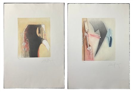 Wifredo Lam Due acqueforti e acquetinte a colori di diverso soggetto
fogli cm 62
