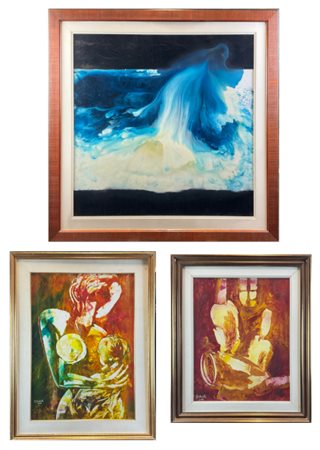 Lotto composto da due oli su tela di Enzo Gadioli di soggetto e misure diverse