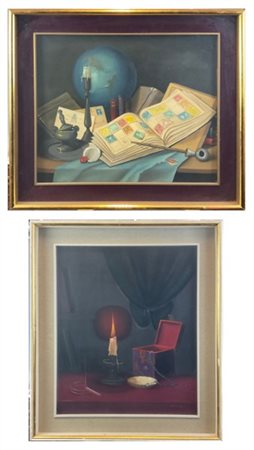 Adriano Gajoni Lotto composto da un olio su tela e uno su cartone raffiguranti n