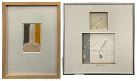 Lotto composto da una tecnica mista su carta di Chris De Bueger (cm 15,5x10) si