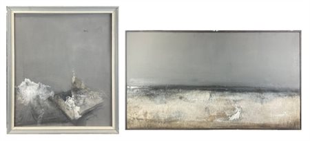 OSVALDO PIRACCINI Lotto composto da una tecnica mista su tela e una tempera su c