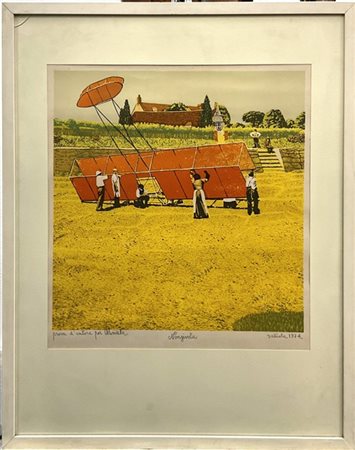 Antonio Saliola "Nonsivola" 1974
serigrafia a colori - prova d'autore
immagine c