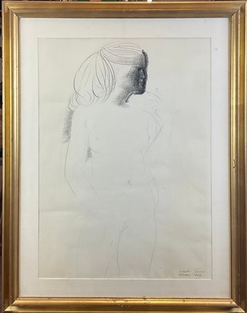 Emilio Greco "Nudo femminile" 
china su carta
cm 66x48
Firmato e titolato in bas