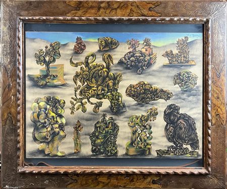 Ercole Pignatelli "Paesaggio" 1973 - 74
collage e tecnica mista su compensato
cm