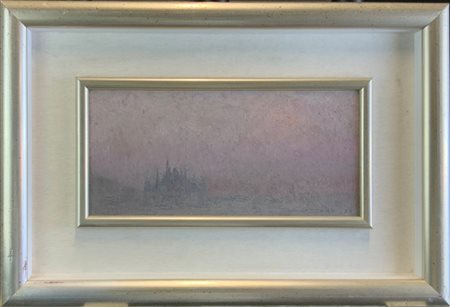 Walter Lazzaro "Milano" 1984 - 89
olio su cartone
cm 14,5x31
firmato e datato in
