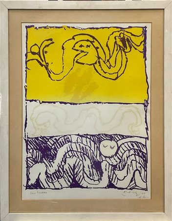 Pierre Alechinsky "Composizione" 
Litografia a colori realizzata per la mostra d