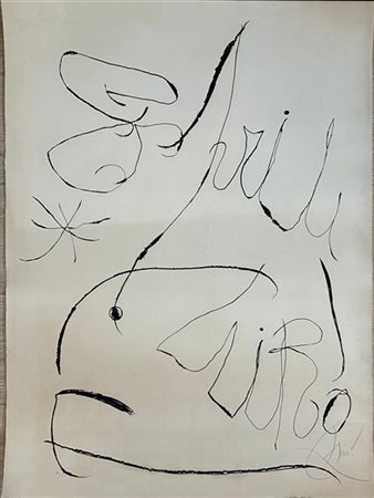 Joan Miró "Senza titolo" 1971
acquaforte - tav. n. I, frontespizio del portfolio