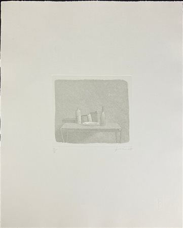 Gianfranco Ferroni "Oggetti sul tavolino (Omaggio a Morandi)" 1982
acquaforte, c