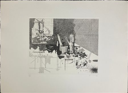 Gianfranco Ferroni "Sconvolgimento" 1969
acquaforte
(lastra cm 23,5x29; foglio c