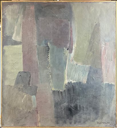 Irmelin Slotfeldt "Pittura II" 1961
olio su tela
cm 65,5x60,5
firmato e datato i