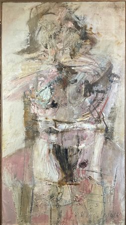 Vittorio Cavicchioni "Figura sulla sedia" 1951
olio su tela
cm 116,5x66
Firmato