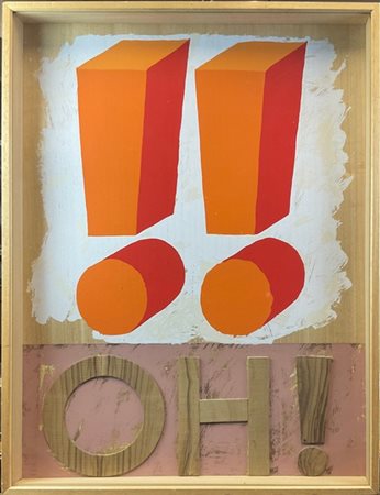 Joe Tilson "OH!" 1975
multiplo in lito-serigrafia e collage su compensato
cm 87x