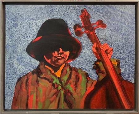 ANTONIO RECALCATI "Le jeune homme au chapeau" 
acrilico su tela
cm 65x80
firmato