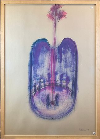 Eliseo Mattiacci "Teatrino per rivale" 1975
tecnica mista su carta
cm 100x69,5
f