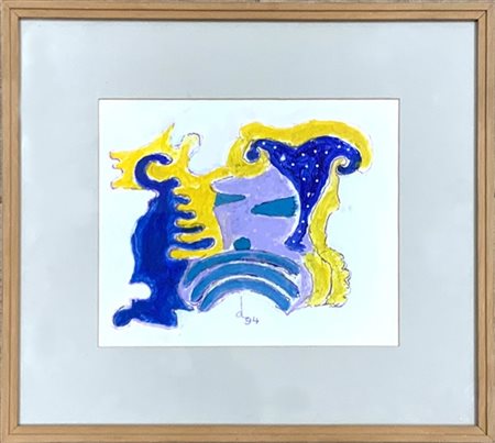 GILLO DORFLES "Due esseri in contrasto" 1994
tempera su carta
cm 19,5x23,5
sigla