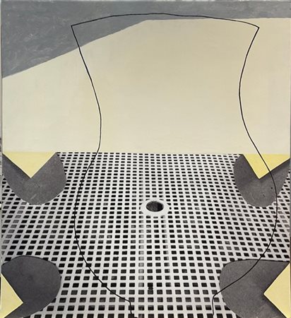 Toni Romanelli "Falsopiano" 1999
tecnica mista e riporto fotografico su tela
cm