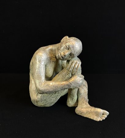 Rabarama "Pensieri celati" 1999
scultura in bronzo (nichel)
cm 27x29x19
firmata