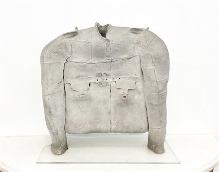 Lothar Fisher "Senza titolo" 
scultura in terracotta dipinta
cm 48x44
Firmato su