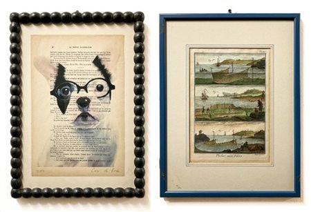 Lotto composto da nove fra incisioni e riproduzioni in cornici (cm max 44x35) (