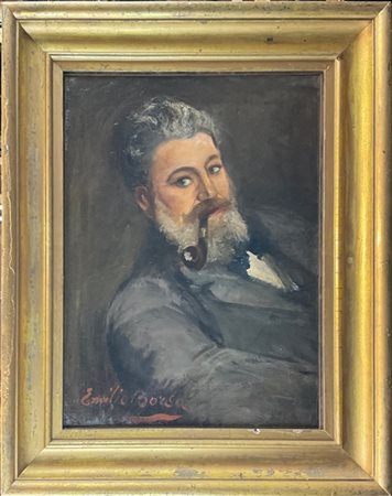 Ignoto
"Ritratto di uomo con pipa" 
olio su tela (cm 60x45)
firmato in basso a