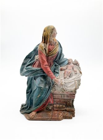 Scultore del secolo XVIII. Gruppo in terracotta dipinta in policromia raffigura