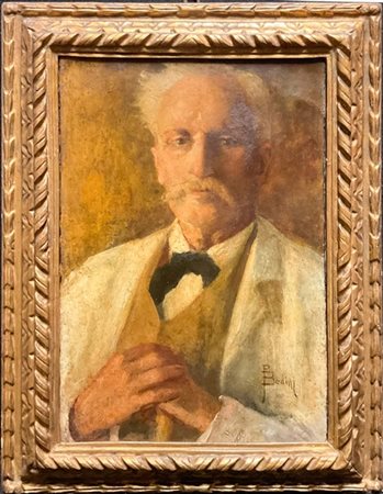 Paolo Bedini "Ritratto del dottore" 
olio su tela (cm 58x42)
firmato in basso a