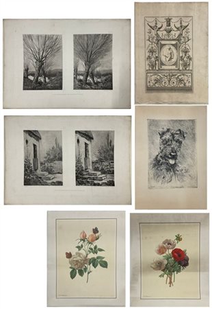 Busta contenente numerose stampe, disegni e incisioni di soggetti diversi (dife