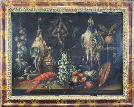 Ignoto

"Composizione con selvaggina, frutta e aragosta"
olio su tela (cm 60x80