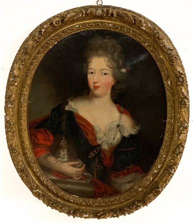 Scuola francese del secolo XVIII

"Ritratto di dama con cagnolino"
olio su tela