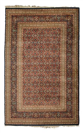 Tappeto meccanico, recente manifattura. Decoro orientale Herati su fondo rosso